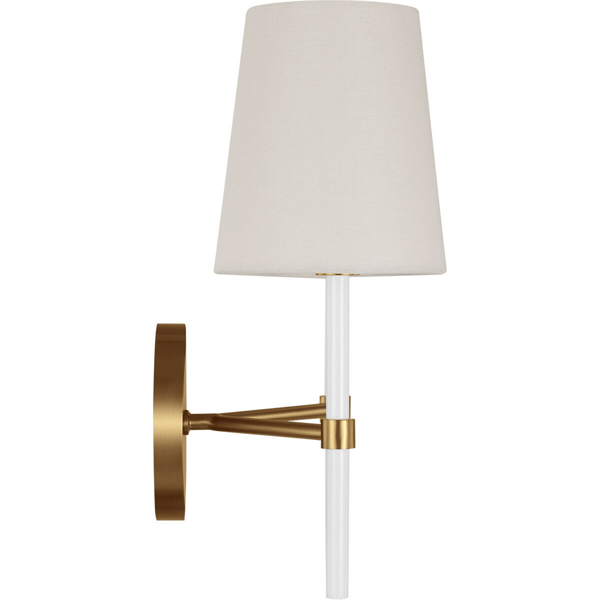 kate spade new york Monroe Wall Sconce Wall Light in Burnished Brass / Gloss White